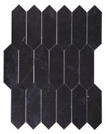 Sapphire Marquina Honed Elongated Hexagon Marble Mosaic Tile-Marble Mosaic-American Tile Depot