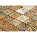 Scabos Travertine 2 X 4 Tumbled Diamond Mosaic Tile-Travertine Mosaic-American Tile Depot