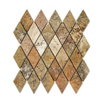 Scabos Travertine 2 X 4 Tumbled Diamond Mosaic Tile-Travertine Mosaic-American Tile Depot