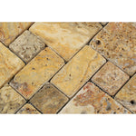 Scabos Travertine 3-Pieced Mini-Pattern Tumbled Mosaic Tile-Travertine Mosaic-American Tile Depot