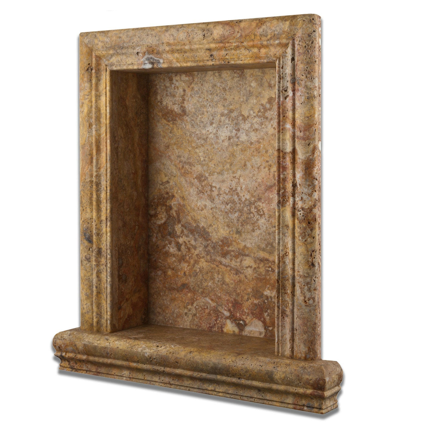 Scabos Travertine Hand-Made Custom Shampoo Niche / Shelf - LARGE - Honed-Accessories-American Tile Depot