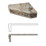 Scabos Travertine Hand-Made Custom Shower Corner Shelf - Honed-Accessories-American Tile Depot