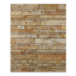 Scabos Travertine Honed Random Strip Mosaic Tile-Travertine Mosaic-American Tile Depot