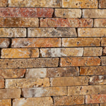 Scabos Travertine Tumbled Random Strip Mosaic Tile-Travertine Mosaic-American Tile Depot