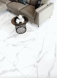 12 X 24 Calacatta White Satin Matte Marble Look Porcelain Tile