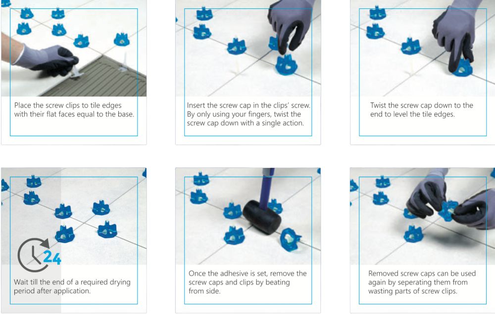 Screw Clips 1/16" Anti-Lippage and Spacing System-Installation Tools-American Tile Depot