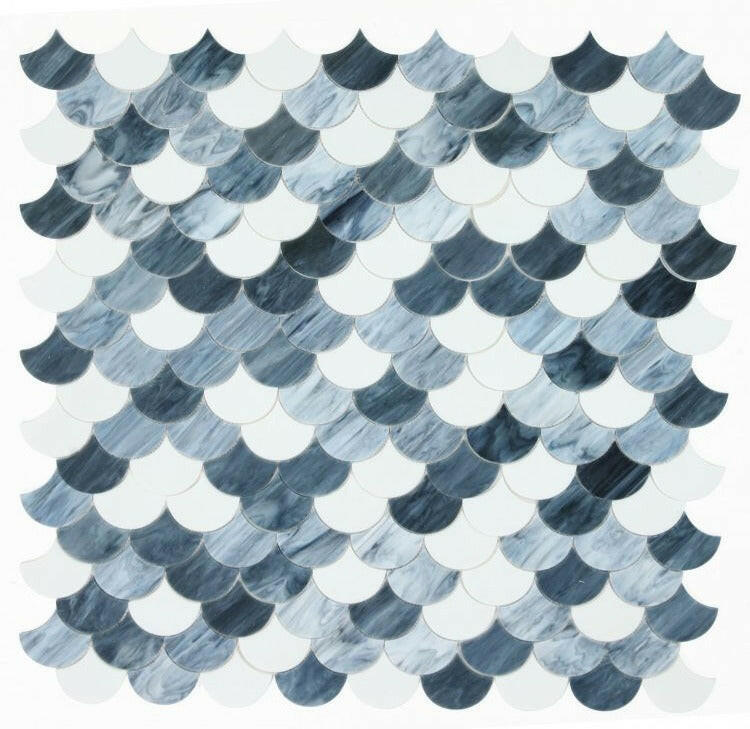 Seashell Grey Scale Glass Mosaic Tile-Glass Mosaic-American Tile Depot