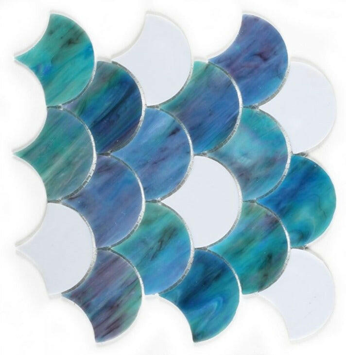 Seashell Ocean Scale Glass Mosaic Tile-Glass Mosaic-American Tile Depot