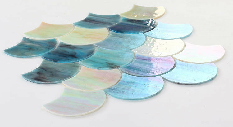 Seashell Sky Scale Glass Mosaic Tile-Glass Mosaic-American Tile Depot