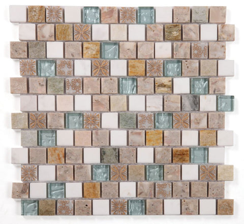 Sample of Selene Summer Square Mosaic Wall Tile-Sample-American Tile Depot