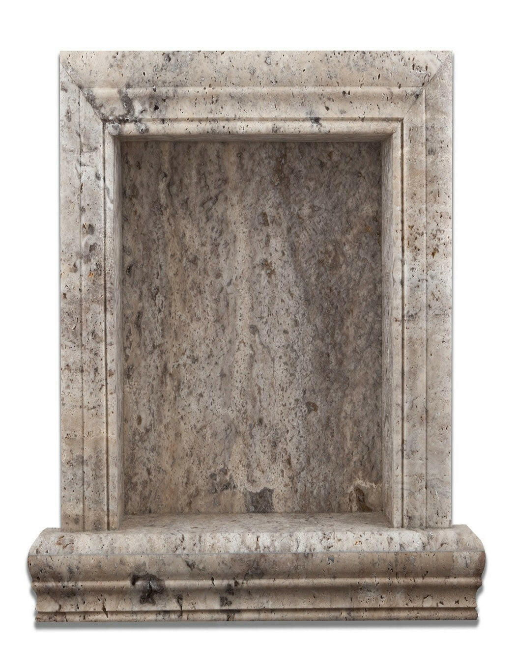 Silver Travertine Hand-Made Custom Shampoo Niche / Shelf - LARGE - Honed-Accessories-American Tile Depot