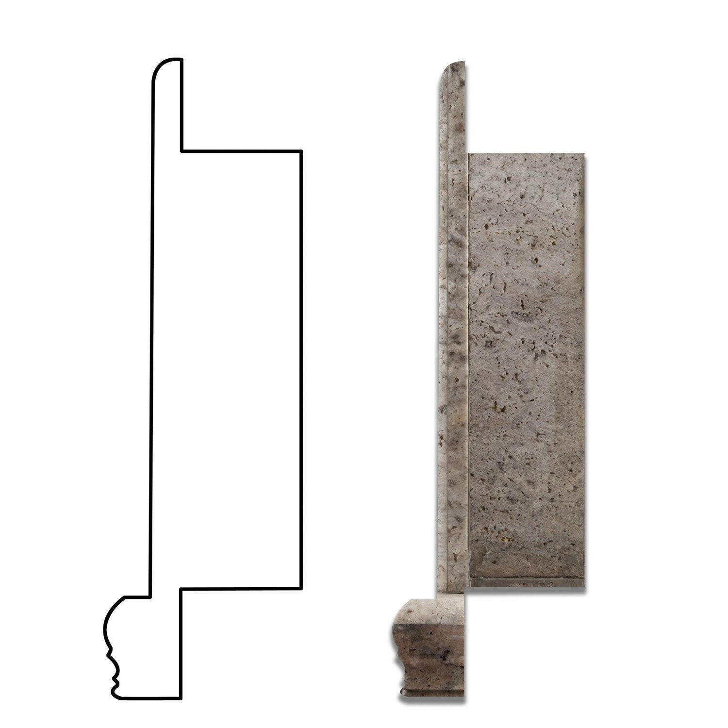 Silver Travertine Hand-Made Custom Shampoo Niche / Shelf - SMALL - Honed-Accessories-American Tile Depot