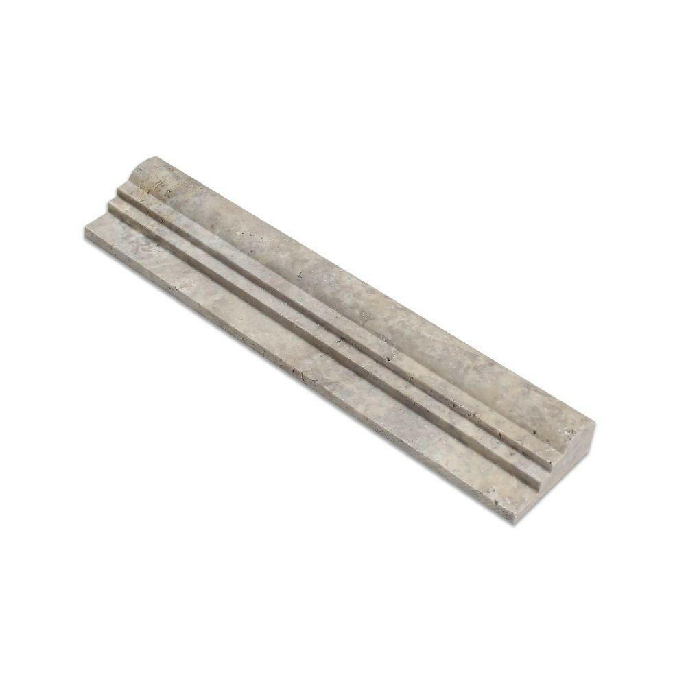 Silver Travertine Honed OG-2 Chair Rail Molding Trim-Travertine Molding/Trim-American Tile Depot