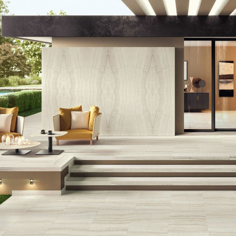 24 X 48 Skorpion Ivory Levigato Glossy Onyx Look Porcelain Tile