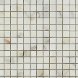 5/8 X 5/8 Calacatta Gold Marble Polished Mosaic Tile