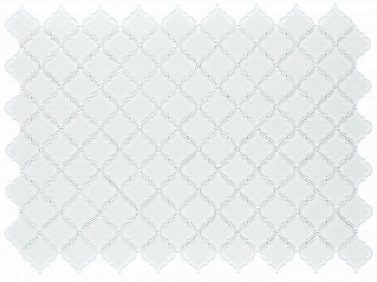 Sultan White Shining Glossy Arabesque Glass Mosaic Tile-Glass Mosaic-American Tile Depot