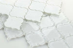 Sultan White Shining Glossy Arabesque Glass Mosaic Tile-Glass Mosaic-American Tile Depot