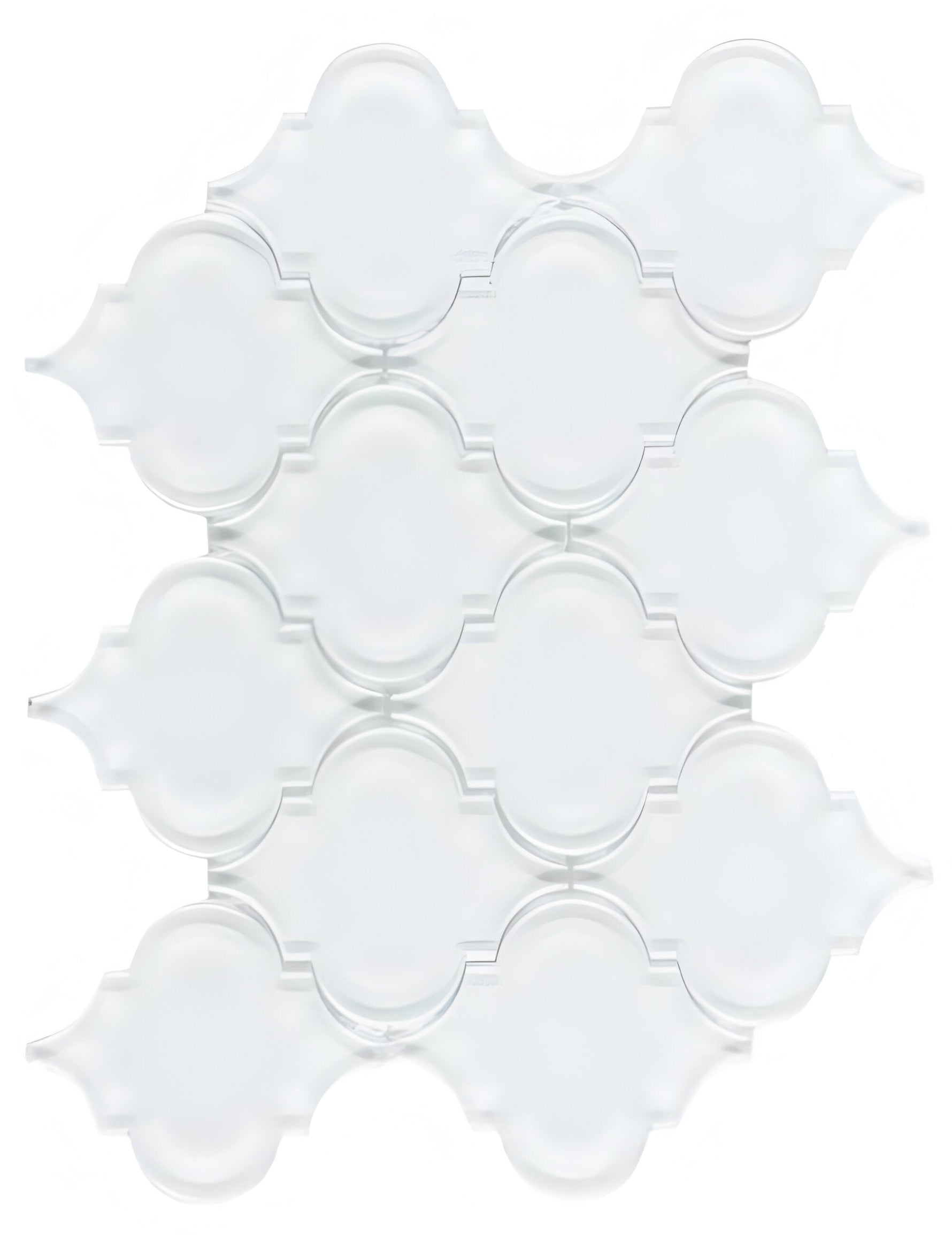 Sultan White Shining Glossy Arabesque Glass Mosaic Tile-Glass Mosaic-American Tile Depot