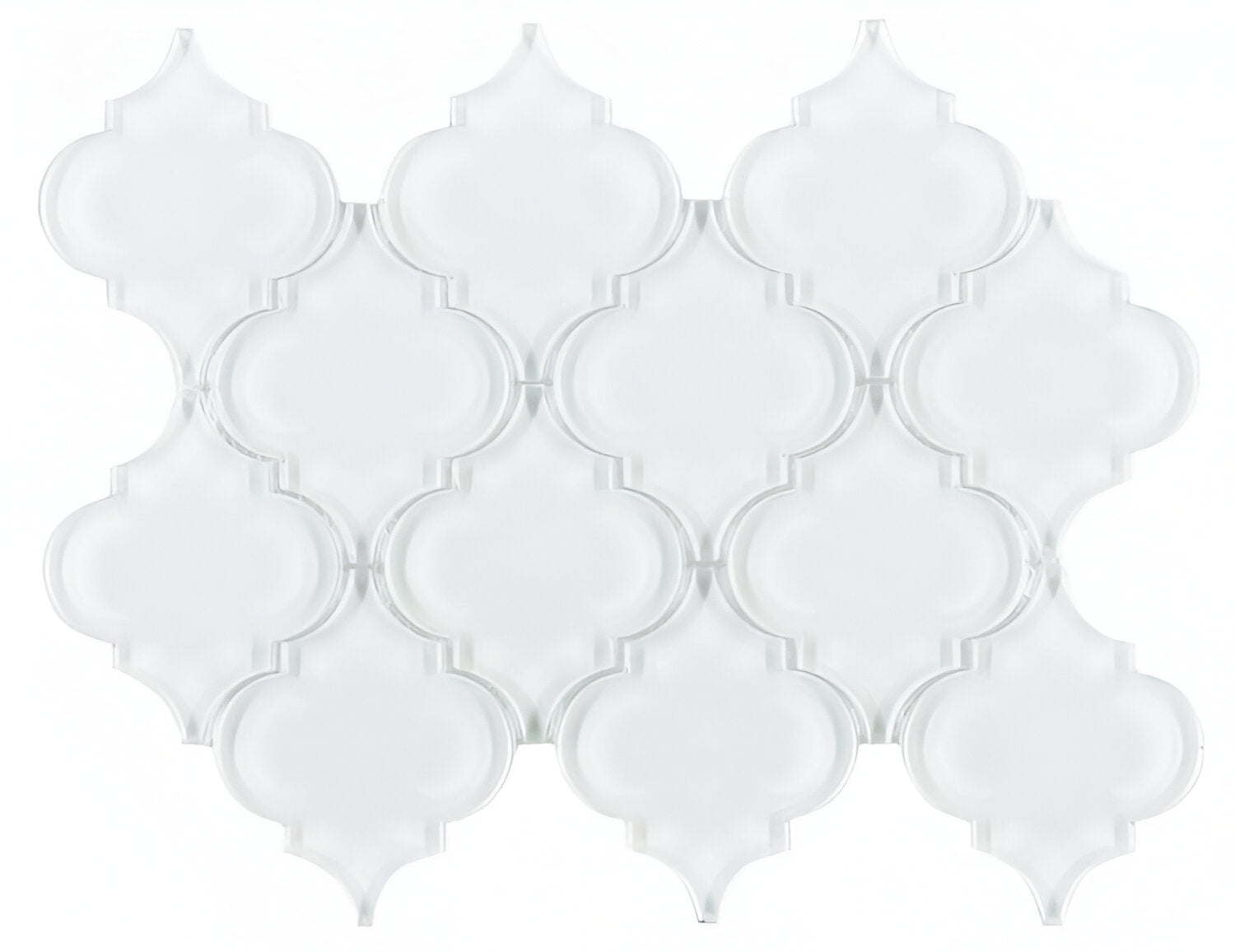 Sultan White Shining Glossy Arabesque Glass Mosaic Tile-Glass Mosaic-American Tile Depot