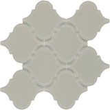 Sultan Beige Frosted Arabesque Glass Mosaic Tile