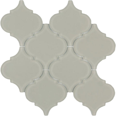 Sultan Beige Frosted Arabesque Glass Mosaic Tile