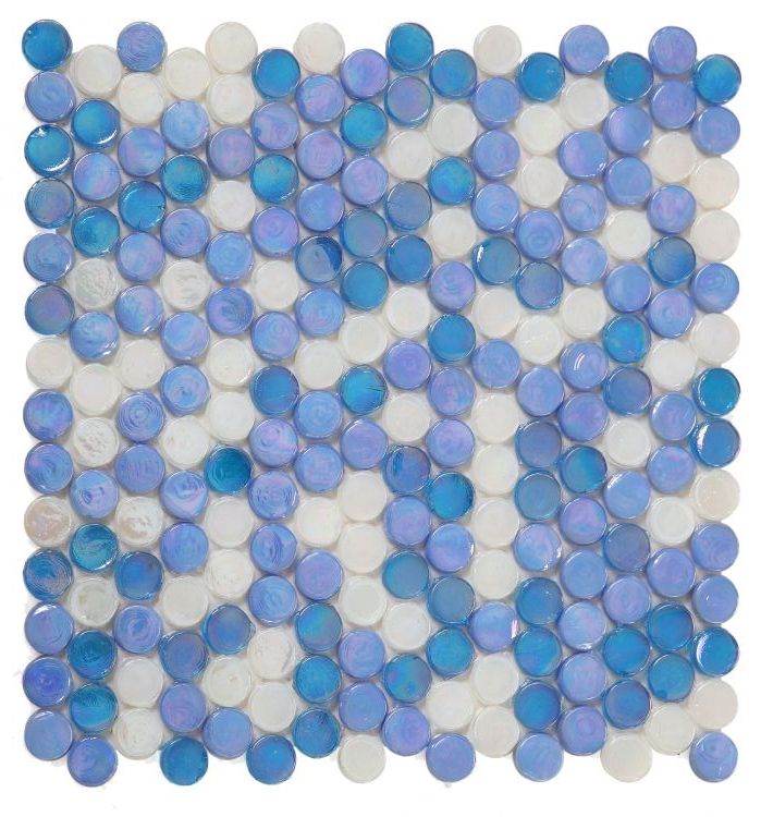 Summer Beach Penny Circular Glass Mosaic Tile-Glass Mosaic-American Tile Depot