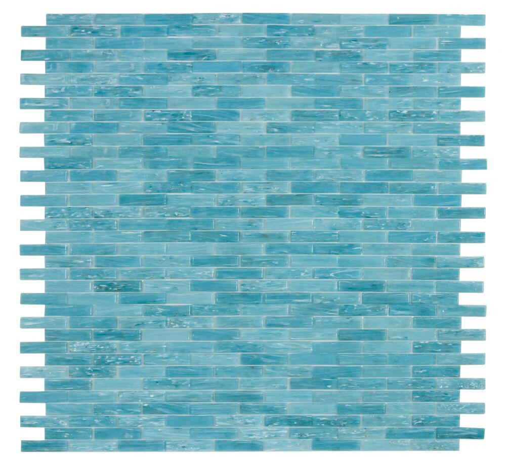 Summer Long Clear Blue Linear Glass Mosaic Tile-Glass Mosaic-American Tile Depot