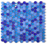 Summer Ocean Penny Circular Glass Mosaic Tile-Glass Mosaic-American Tile Depot