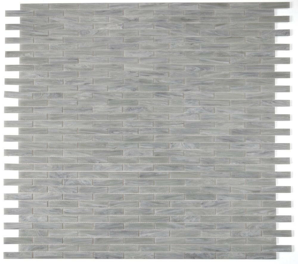 Summer Soft Grey Linear Glass Mosaic Tile-Glass Mosaic-American Tile Depot