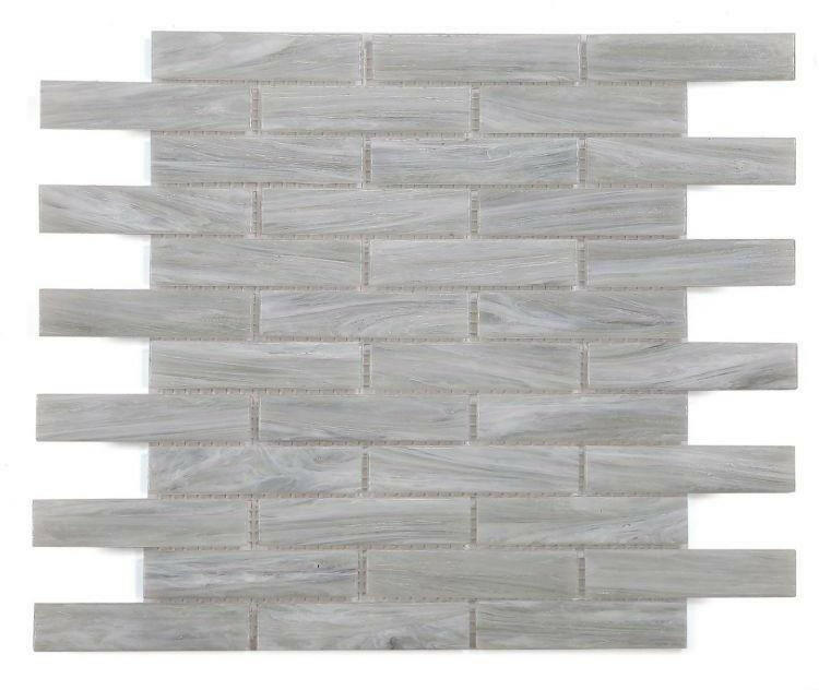 Summer Soft Grey Linear Glass Mosaic Tile-Glass Mosaic-American Tile Depot