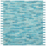 Sample of Summer Blue Linear Glass Mosaic Wall Tile-Sample-American Tile Depot