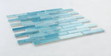 Sample of Summer Blue Linear Glass Mosaic Wall Tile-Sample-American Tile Depot