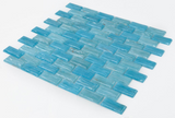 Summer Clear Blue Brick Glass Mosaic Tile-Glass Mosaic-American Tile Depot