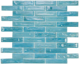 Summer Long Clear Blue Linear Glass Mosaic Tile