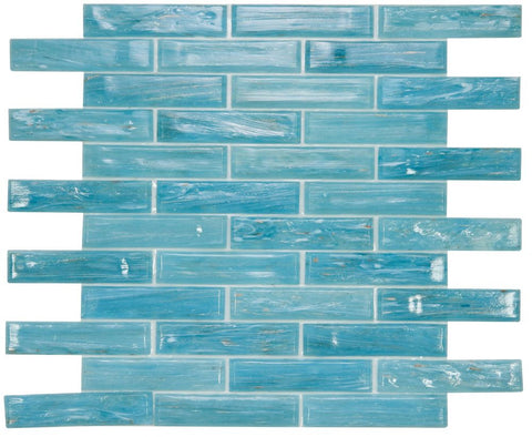 Summer Long Clear Blue Linear Glass Mosaic Tile