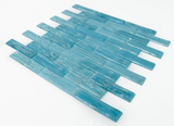 Summer Long Clear Blue Linear Glass Mosaic Tile