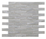 Summer Soft Grey Linear Glass Mosaic Tile