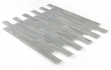 Summer Soft Grey Linear Glass Mosaic Tile