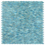 Summer Turquoise Oval Glass Mosaic Tile