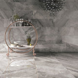 24 X 48 Supreme Grey Levigato Glossy Marble Look Porcelain Tile