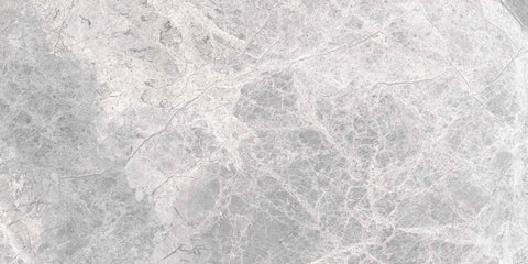 12 X 24 Supreme Silver Levigato Glossy Marble Look Porcelain Tile