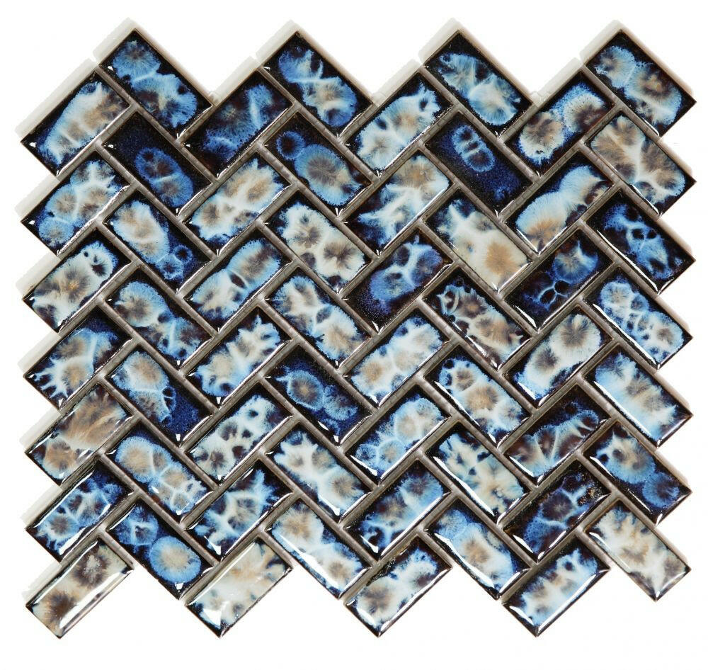 Tango Ocean Herringbone Porcelain Mosaic Tile-Porcelain Mosaic-American Tile Depot