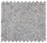 Tango Grey Glossy Herringbone Porcelain Mosaic Tile