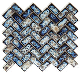 Sample of Tango Ocean Herringbone Porcelain Mosaic Tile-Sample-American Tile Depot