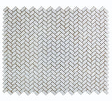 Tango White Large Glossy Herringbone Porcelain Mosaic Tile