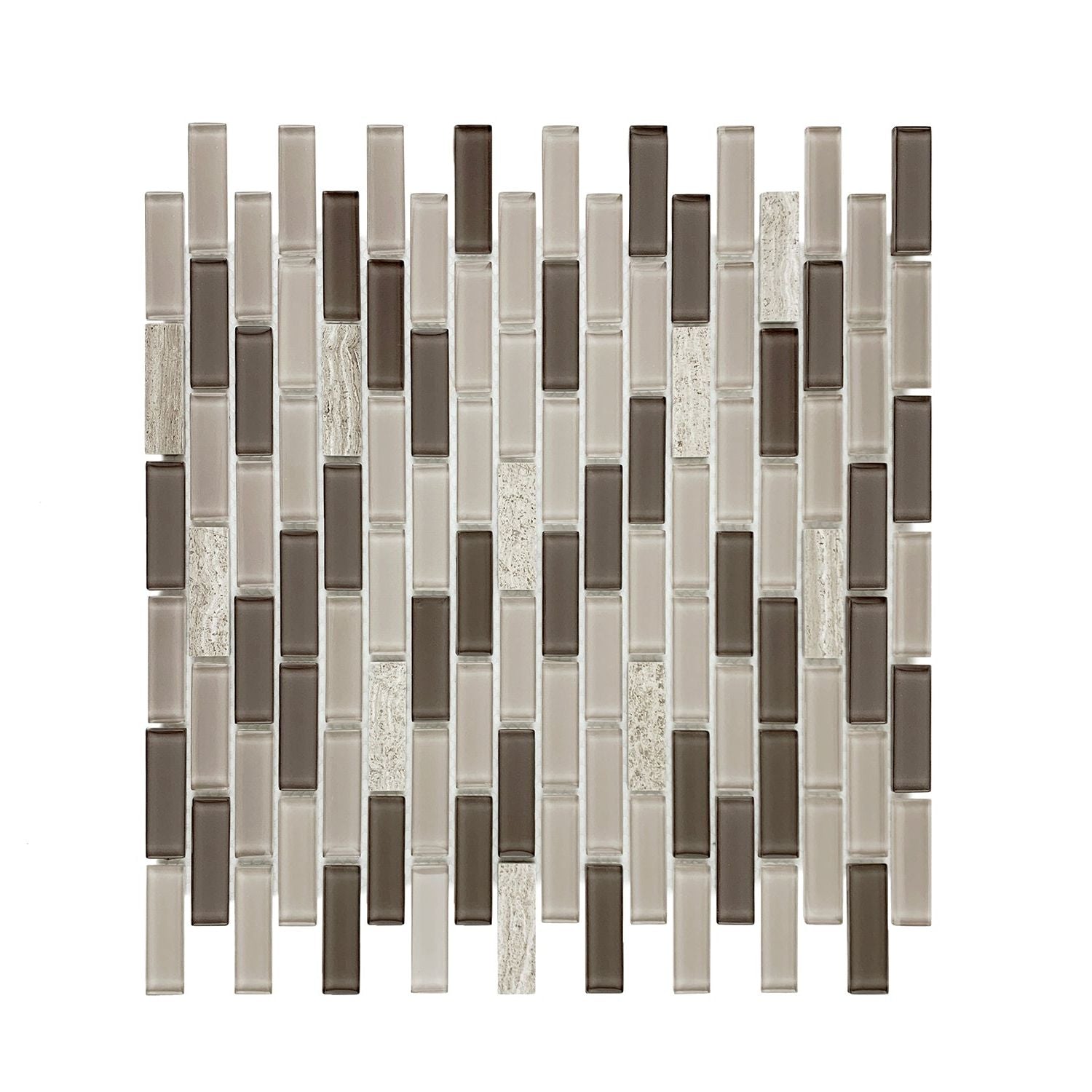 Taupe & Brown Linear Glass Mosaic Tile-Glass Mosaic-American Tile Depot