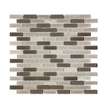 Taupe & Brown Linear Glass Mosaic Tile