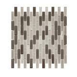 Taupe & Brown Linear Glass Mosaic Tile