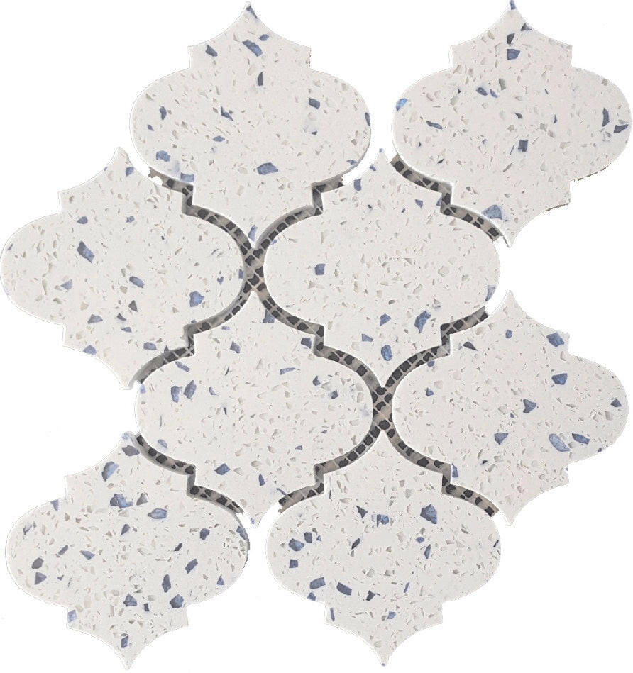 Terrazzo Blue Marble Polished 4" Morocco Mosaic Tile-Marble Mosaic-American Tile Depot