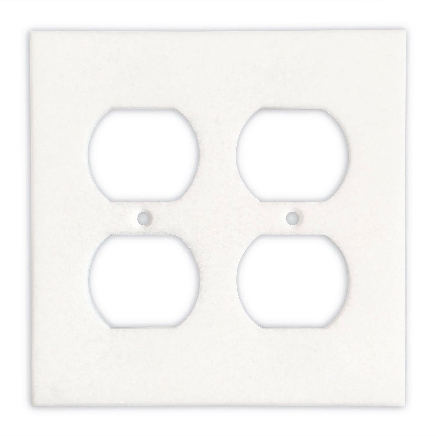 Thassos White Marble Double Duplex Switch Wall Plate / Switch Plate / Cover - Polished-Marble Wall/Switch Plate-American Tile Depot